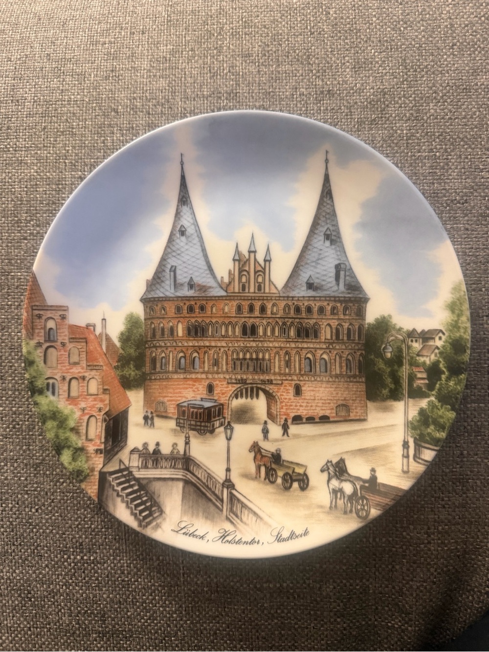 Vintage Kaiser Porcelain Plate W.Germany Lübeck Holstentor Wall DecorCollectible